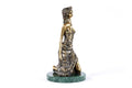 Handmade bronze Girl on Her Knees sculpture with Indian marble, 8.3" / 21 cm, by Hrachya Ohanyan