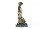 Bronze Girl on Her Knees sculpture — profile view