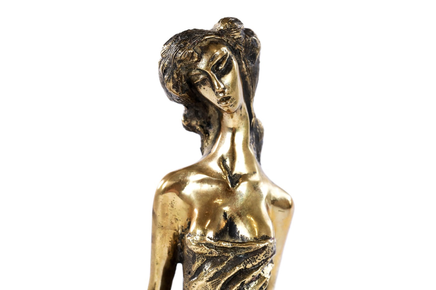 Bronze Girl on Her Knees sculpture — detail view