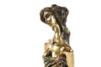 Handmade bronze Girl on Her Knees sculpture, 8.3" / 21 cm — full view