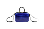 Handmade wooden handbag — braided handle close-up