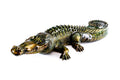 Hand-carved wooden crocodile sculpture, 43.7" / 111 cm, by Hrachya Ohanyan