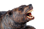 Walnut bear sculpture hand carved — detail view