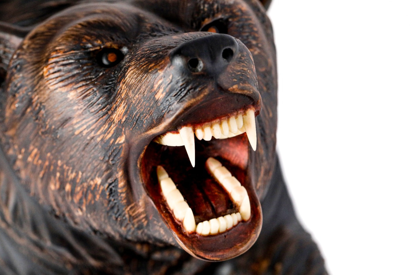 Luxury walnut bear sculpture hand carved — front view