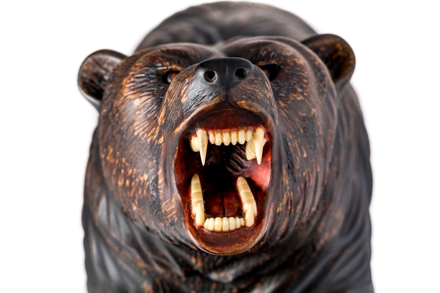 Wooden bear sculpture, 27.6" / 70 cm — full view