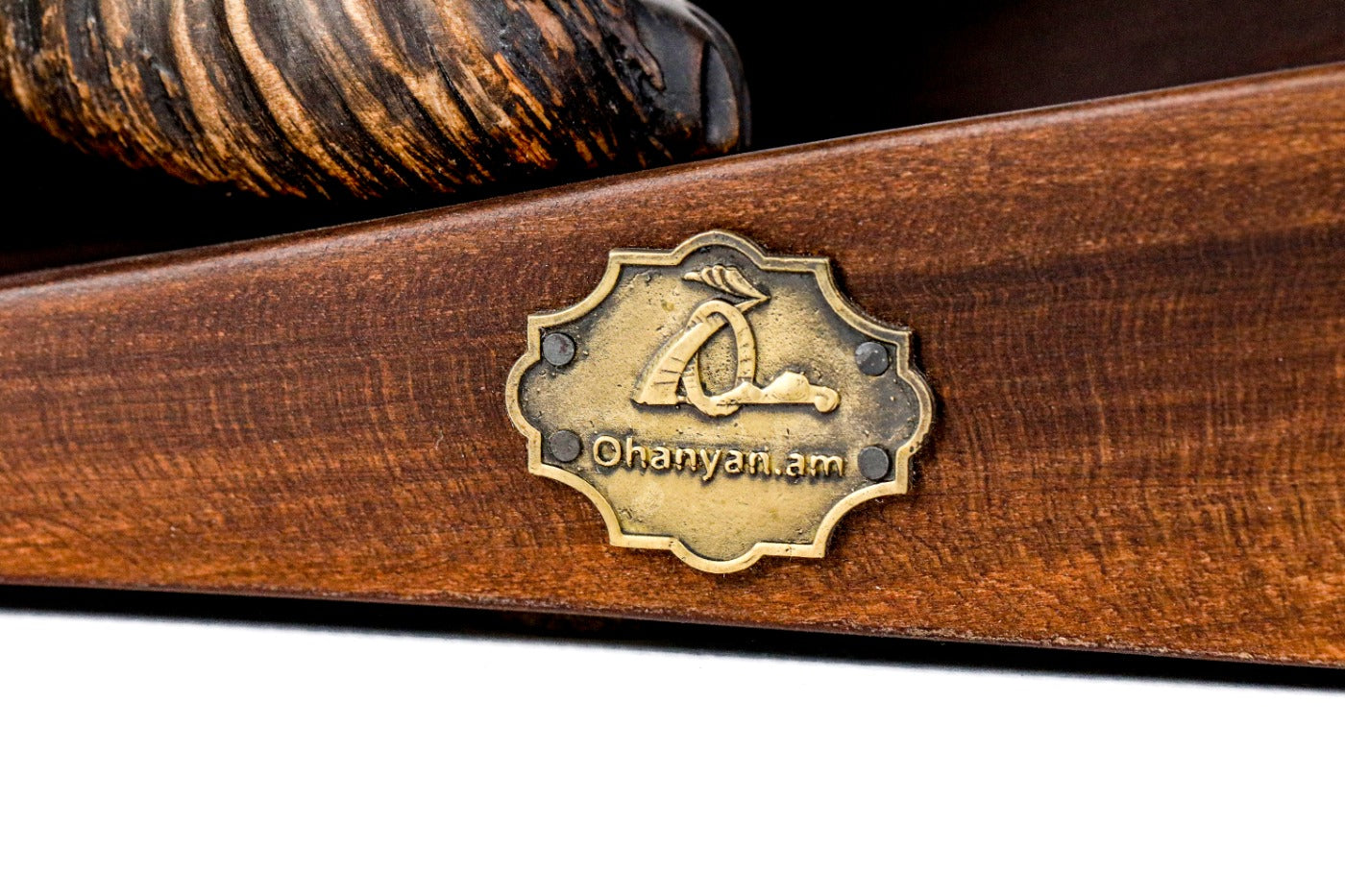 Hand-carved bear sculpture — display view