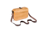 Handmade wooden handbag — grain close-up