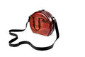 Handmade round wooden handbag with engraved ornament, 5.9" / 15 cm, by Hrachya Ohanyan