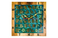 Hand-carved wall clock with Armenian alphabet, 13.8 inch / 35 cm, by Hrachya Ohanyan