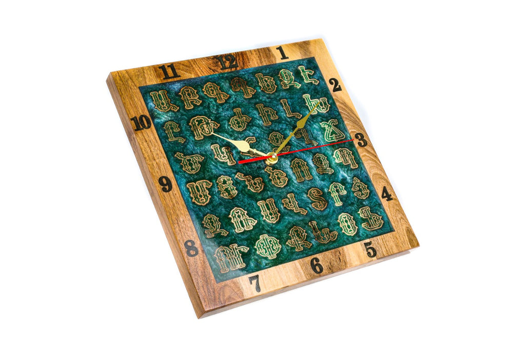 Armenian alphabet wall clock, second view, by Hrachya Ohanyan