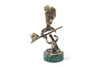 Handmade bronze violinist figurine — close-up
