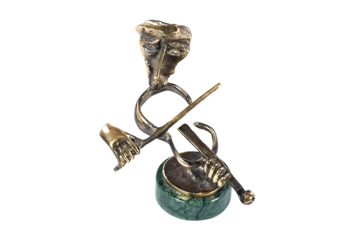 Bronze violinist sculpture by Hrachya Ohanyan — angle view