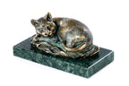 Bronze cat sculpture by Hrachya Ohanyan — angle view