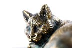 Handmade bronze cat sculpture, 5.1" / 13 cm — full view