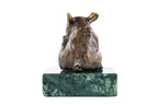 Bronze piglet sculpture with Indian marble — detail
