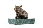 Bronze piglet sculpture — detail view