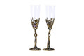 Handmade bronze and glass cups set with grape-vine stems, 9.8" / 25 cm, by Hrachya Ohanyan