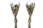 Bronze and glass cups set — detail view