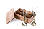 Handmade bronze cups set — side view