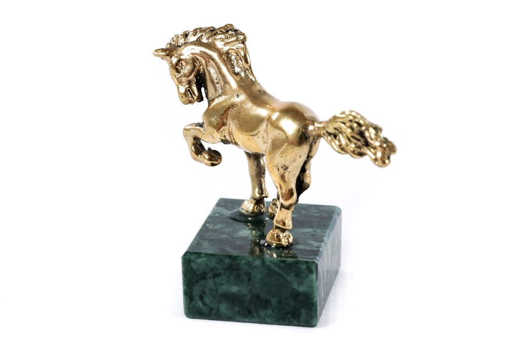 Handmade small bronze horse sculpture, 2.4" / 6 cm — full view