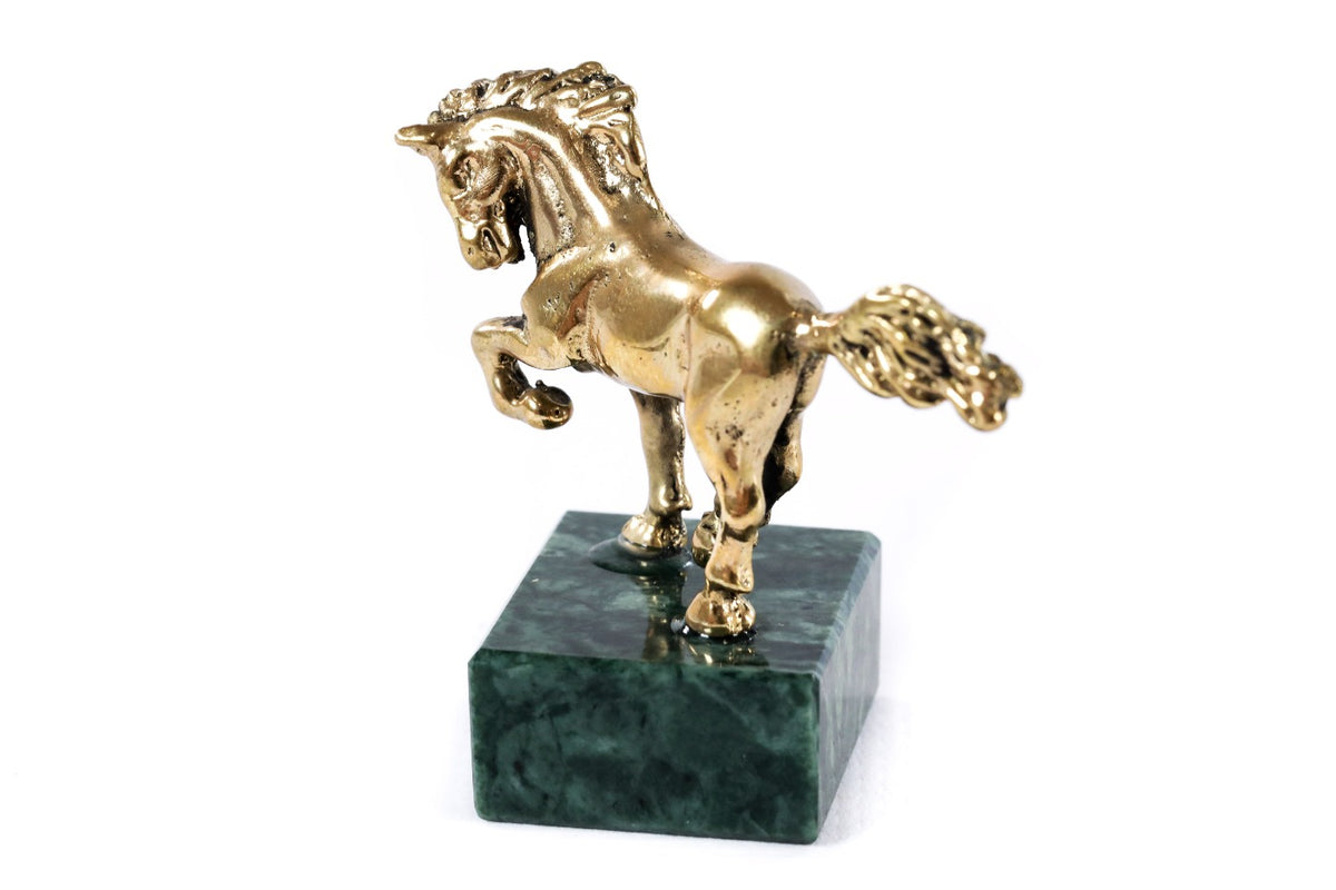 Handmade small bronze horse sculpture, 2.4" / 6 cm — full view