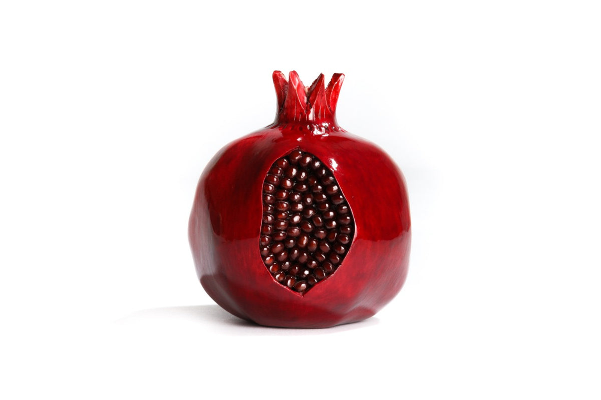 Hand-carved Armenian wooden pomegranate, 4.7 inch / 12 cm, by Hrachya Ohanyan