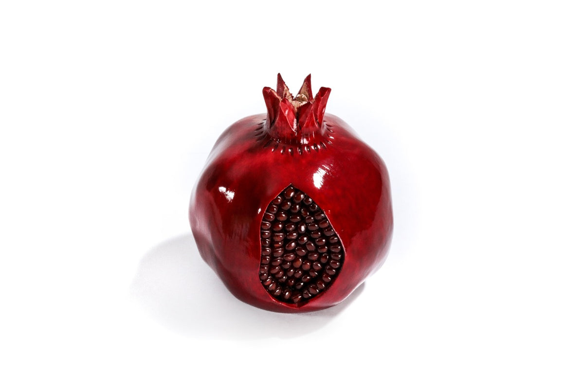 Armenian wooden pomegranate 4.7 inch / 12 cm, second view, by Hrachya Ohanyan