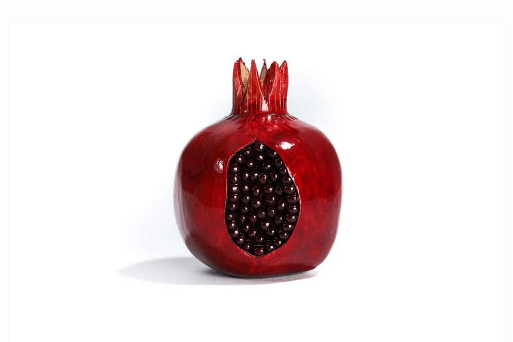 Hand-carved Armenian wooden pomegranate, 3.5 inch / 9 cm, by Hrachya Ohanyan