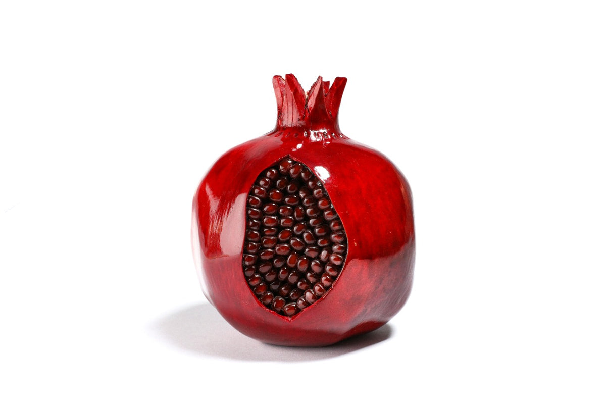 Hand-carved Armenian wooden pomegranate, 4.3 inch / 11 cm, by Hrachya Ohanyan