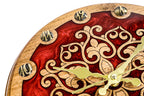 Walnut wall clock with carved ornaments, view 7, by Hrachya Ohanyan