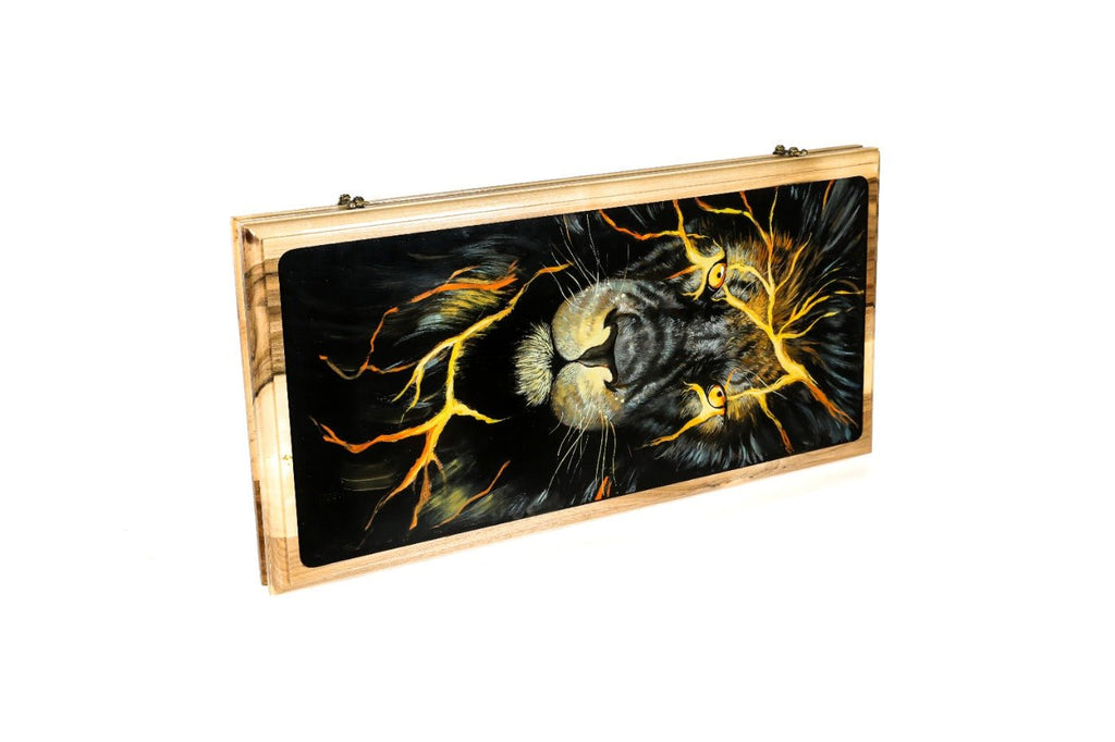 Backgammon Board - Lion Epoxy Two-Sided - Unumperfectus