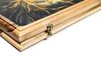 Lion Epoxy Two Sided backgammon board - detail of the wood grain and finish