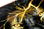 Lion Epoxy Two Sided backgammon board - side profile showing the craftsmanship