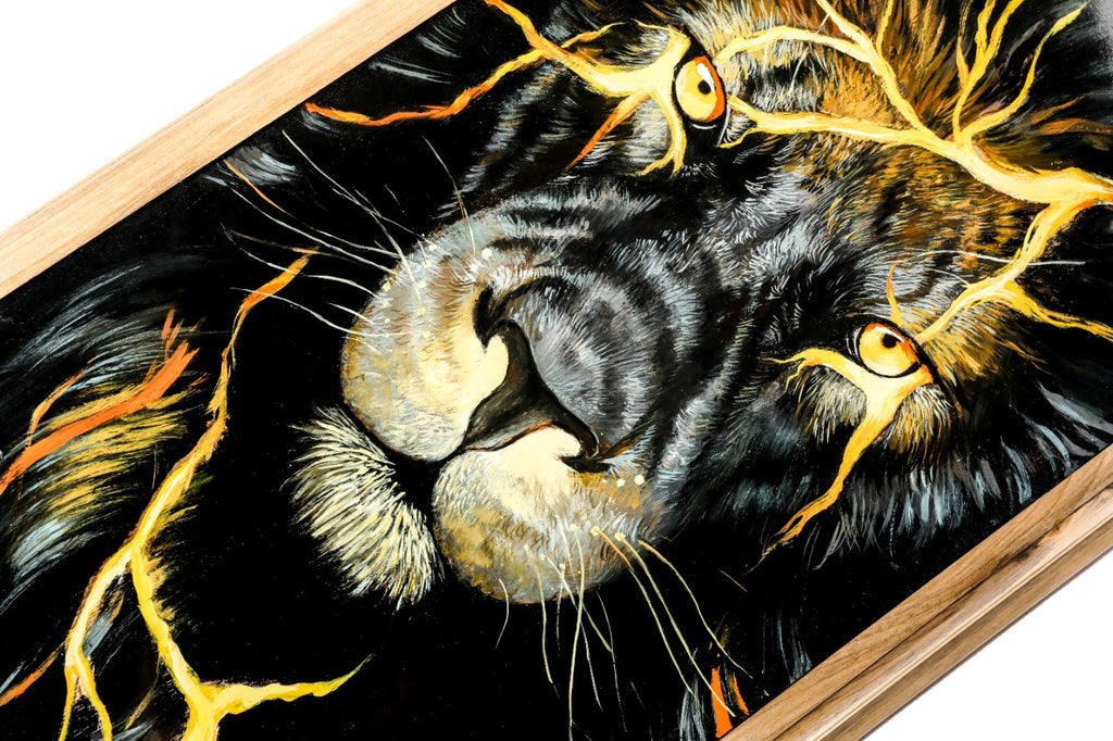 Backgammon Board - Lion Epoxy Two-Sided - Unumperfectus
