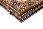 Lori Pambak Carpet Pattern backgammon board - close-up of the carved design