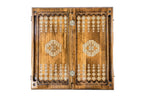 Lori Pambak Carpet Pattern backgammon board - side profile showing the craftsmanship