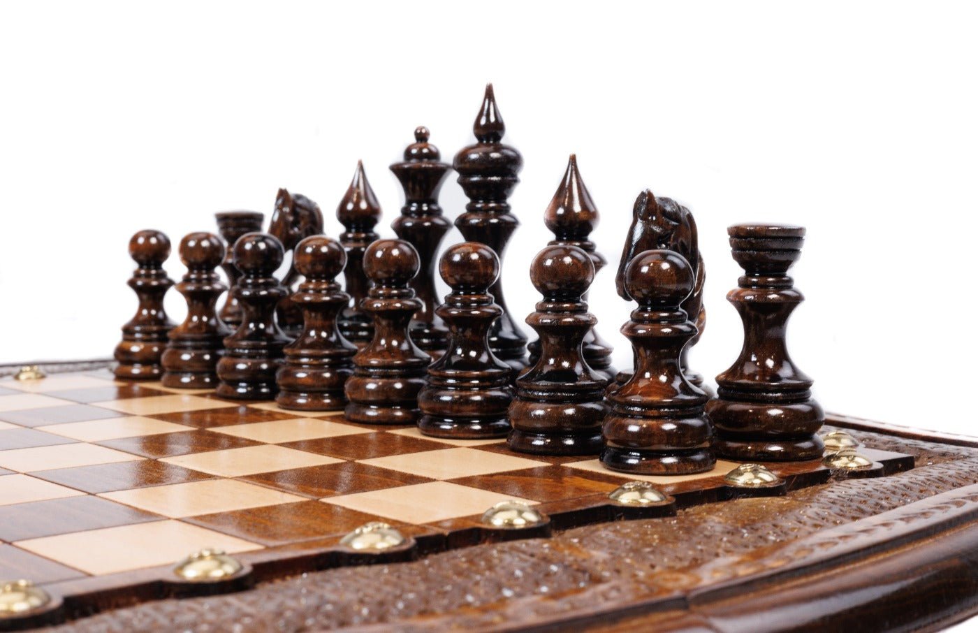 Wooden Carved Chess & Backgammon Set — 40 cm | 15.7" - Unumperfectus