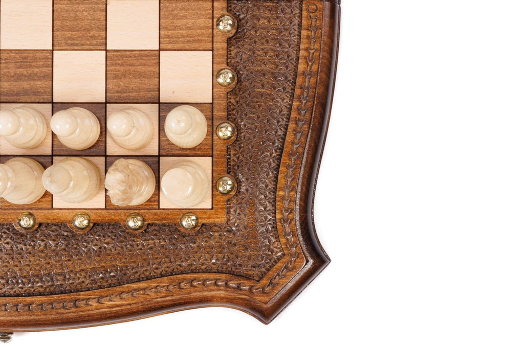 Wooden Carved Chess & Backgammon Set — 40 cm | 15.7" - Unumperfectus
