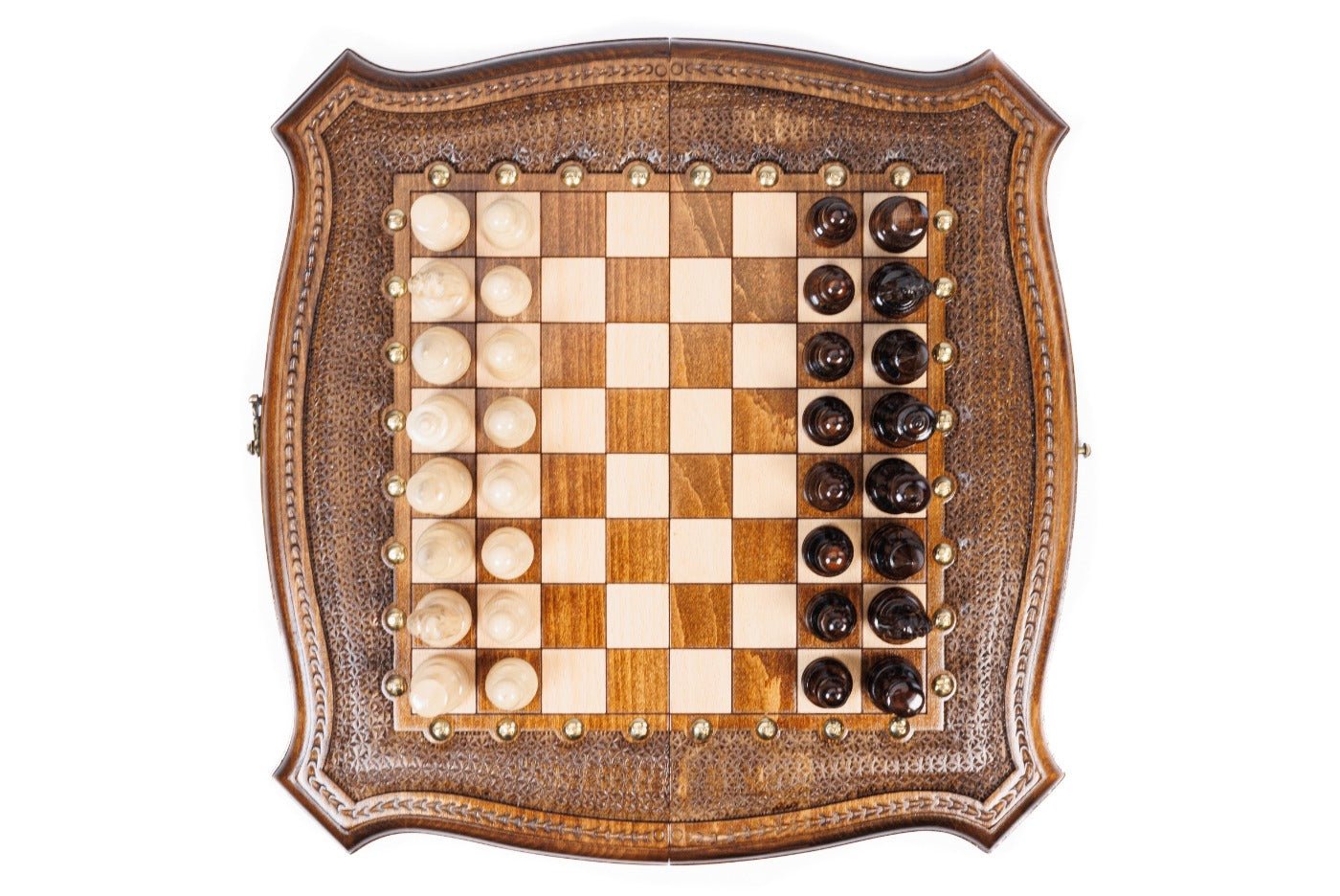 Wooden Carved Chess & Backgammon Set — 40 cm | 15.7" - Unumperfectus