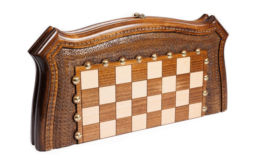 Wooden Carved Chess & Backgammon Set — 40 cm | 15.7" - Unumperfectus