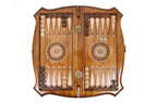 Carved Chess chess and backgammon set - full view