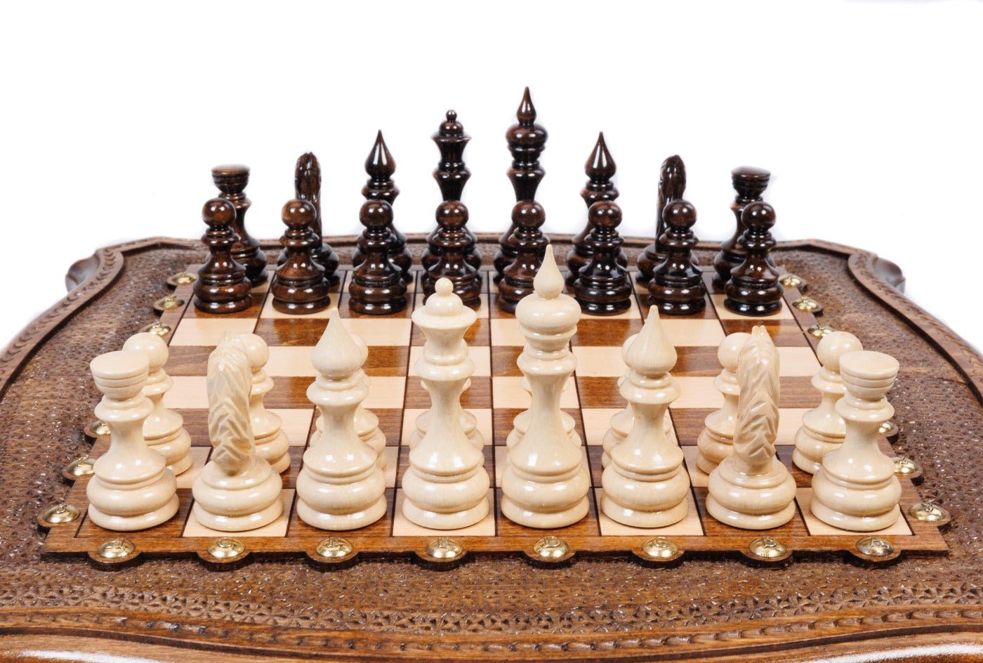 Wooden Carved Chess & Backgammon Set — 40 cm | 15.7" - Unumperfectus