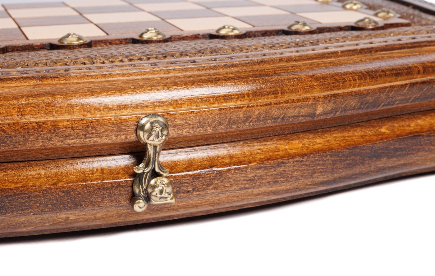 Wooden Carved Chess & Backgammon Set — 40 cm | 15.7" - Unumperfectus