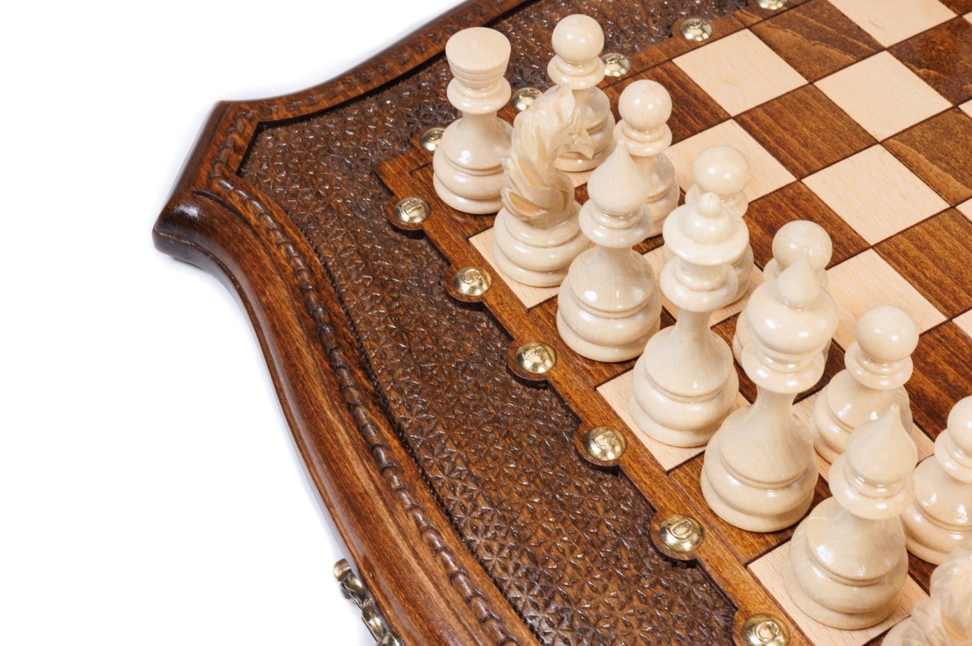 Wooden Carved Chess & Backgammon Set — 40 cm | 15.7" - Unumperfectus