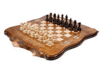 Luxury Armenian wooden chess set with Mount Ararat outline wooden chess board