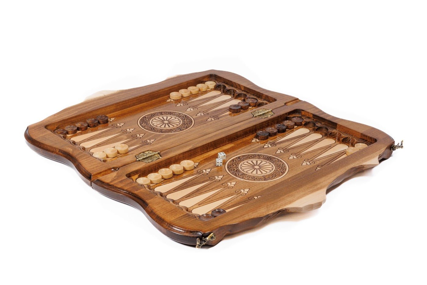 Premium luxury wooden chess set with Armenian Mount Ararat artistic outline