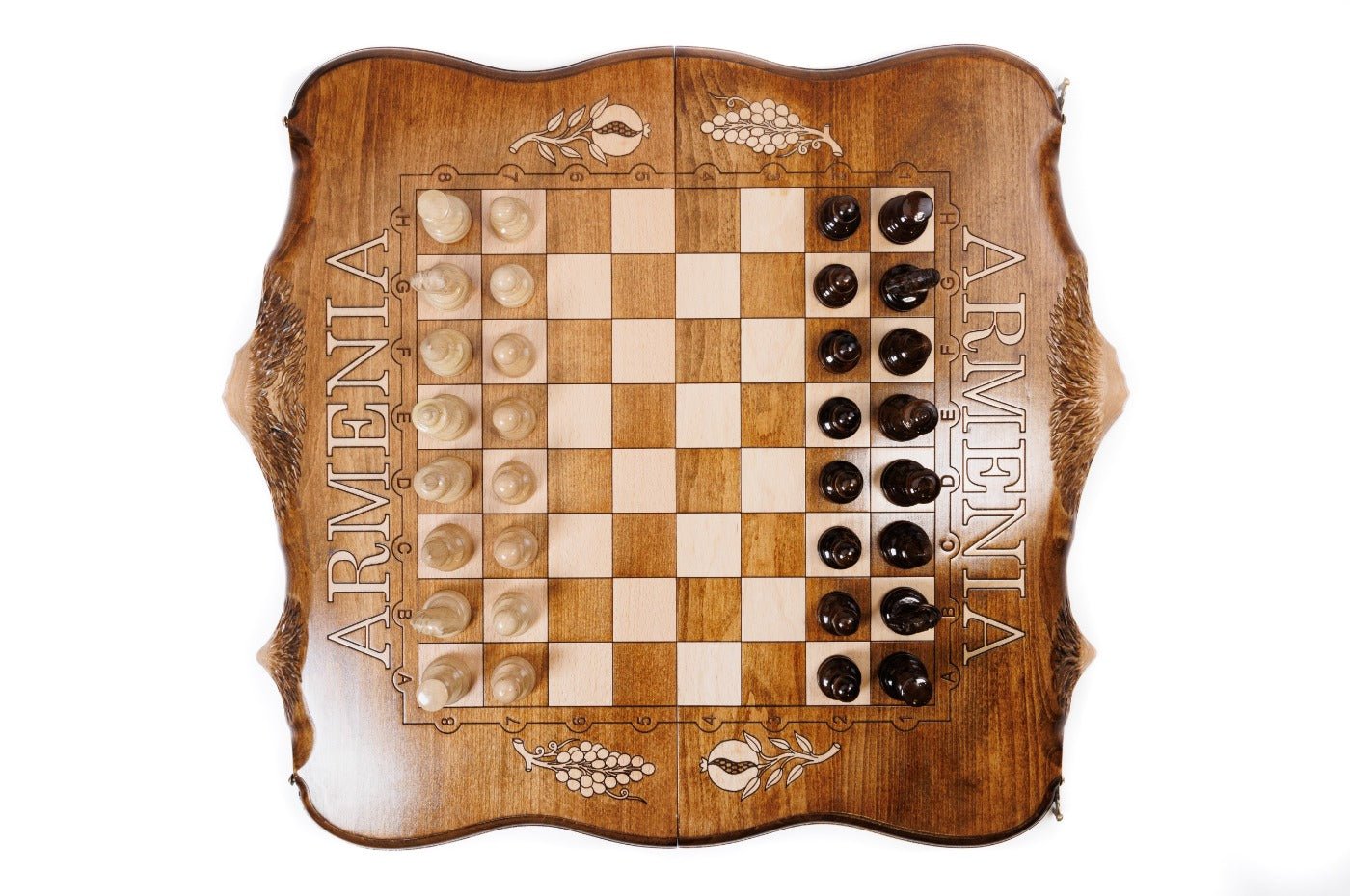 Wooden Chess Board & Backgammon  - 50 cm / 19.7" - Unumperfectus