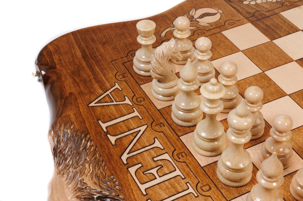 Wooden Chess Board & Backgammon  - 50 cm / 19.7" - Unumperfectus