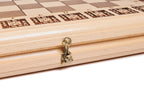 Handmade chess and backgammon set - detail of the carved border