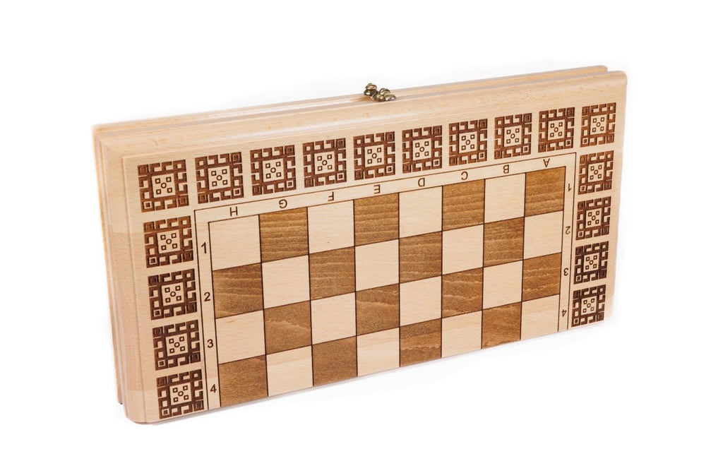 Wooden Chess Set & Backgammon 40 cm | 15.6" - Unumperfectus